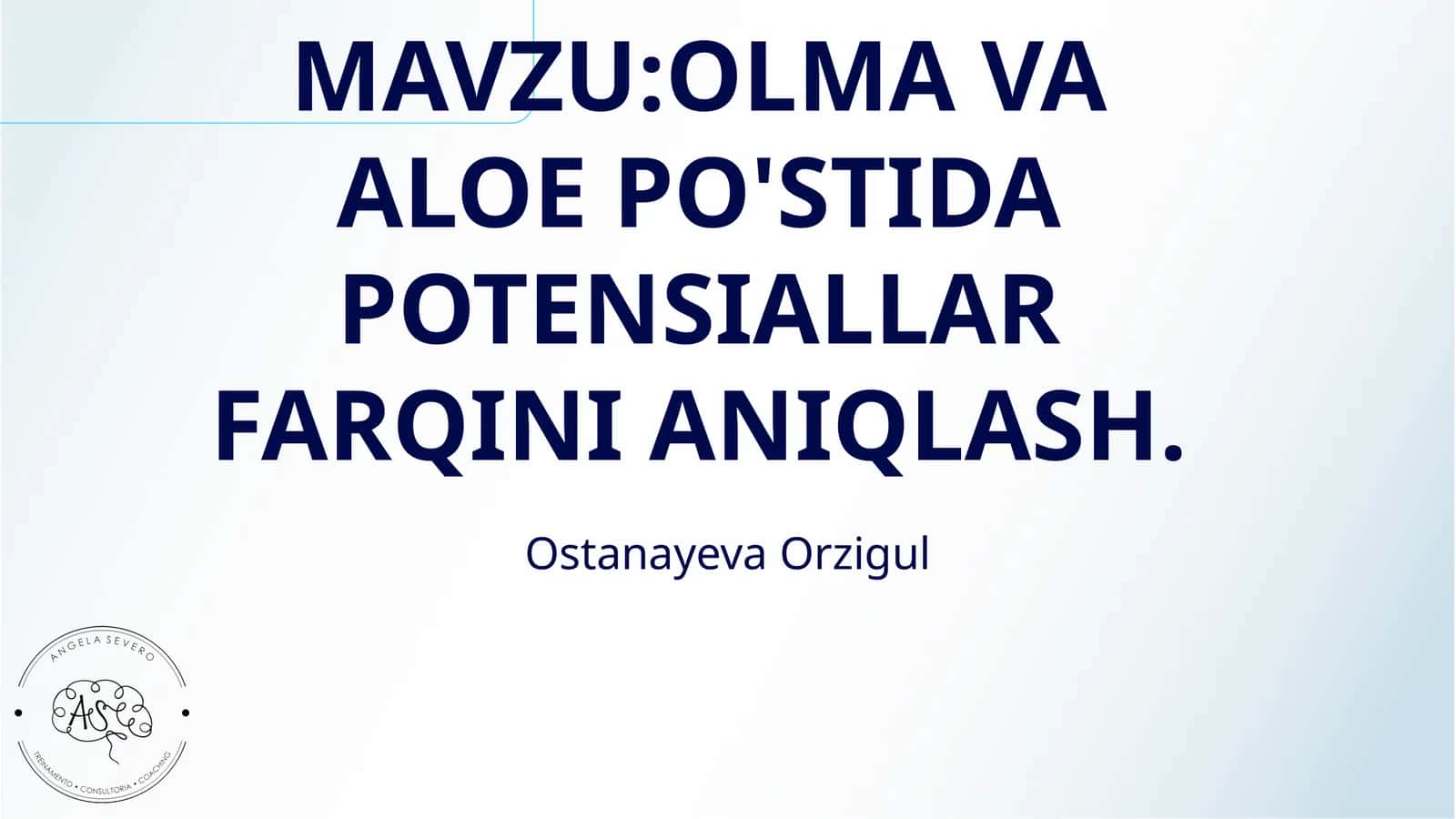 OLMA VA ALOE PO'STIDA POTENSIALLAR FARQINI ANIQLASH