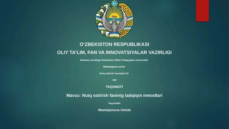 Nutq ostirish faninig tadqiqot metodlari