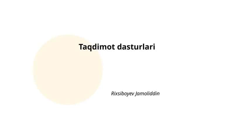 Taqdimot dasturlari
