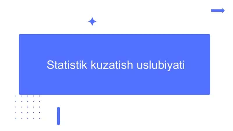 Statistik kuzatish uslubiyati