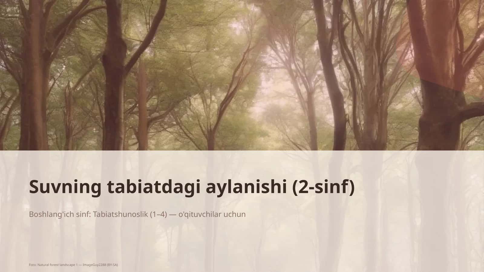Suvning tabiatdagi aylanishi (2-sinf)