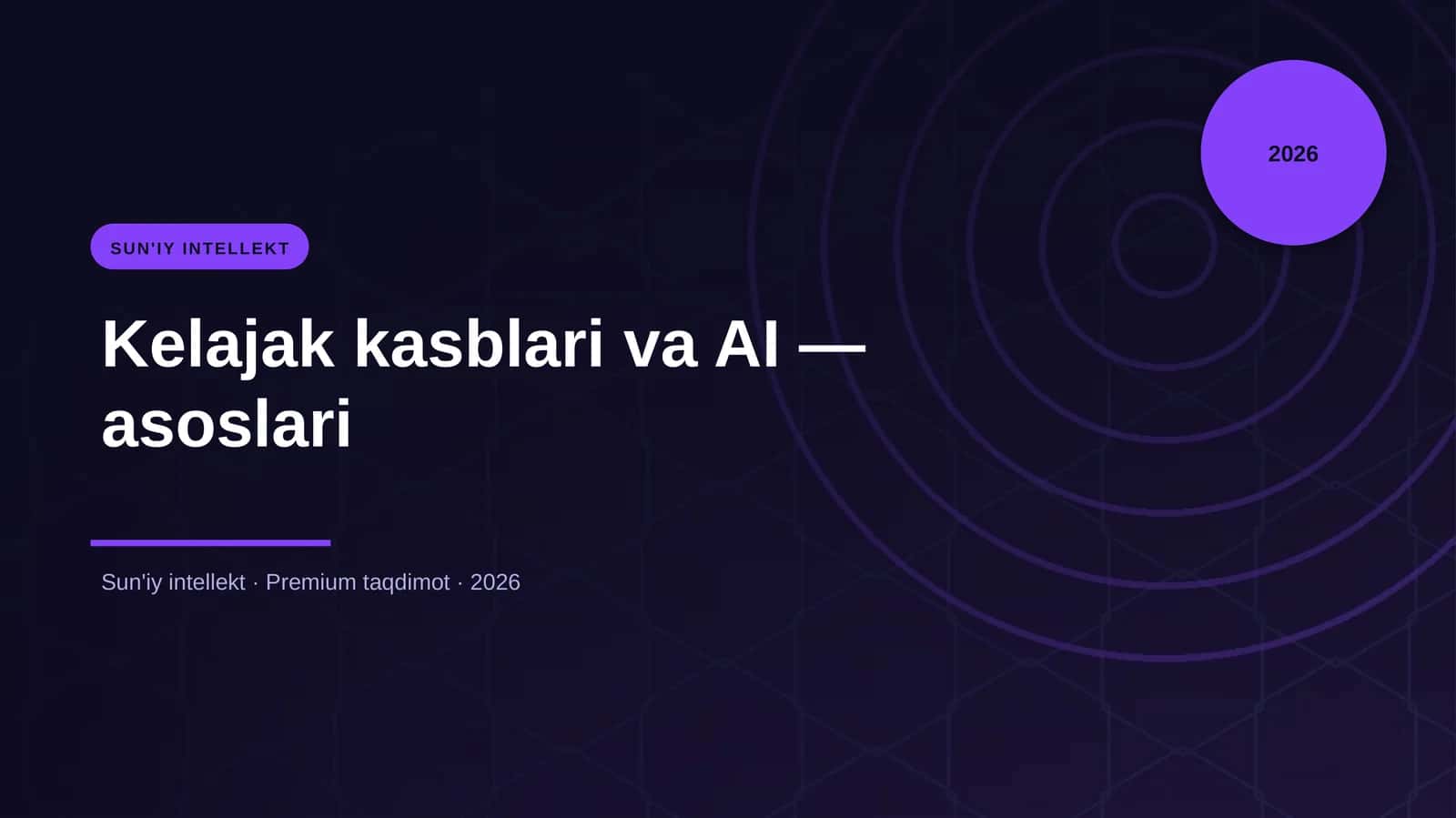 Kelajak kasblari va AI — asoslari