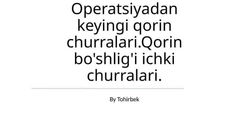 Qorin churralari bo'shlig'i ichki