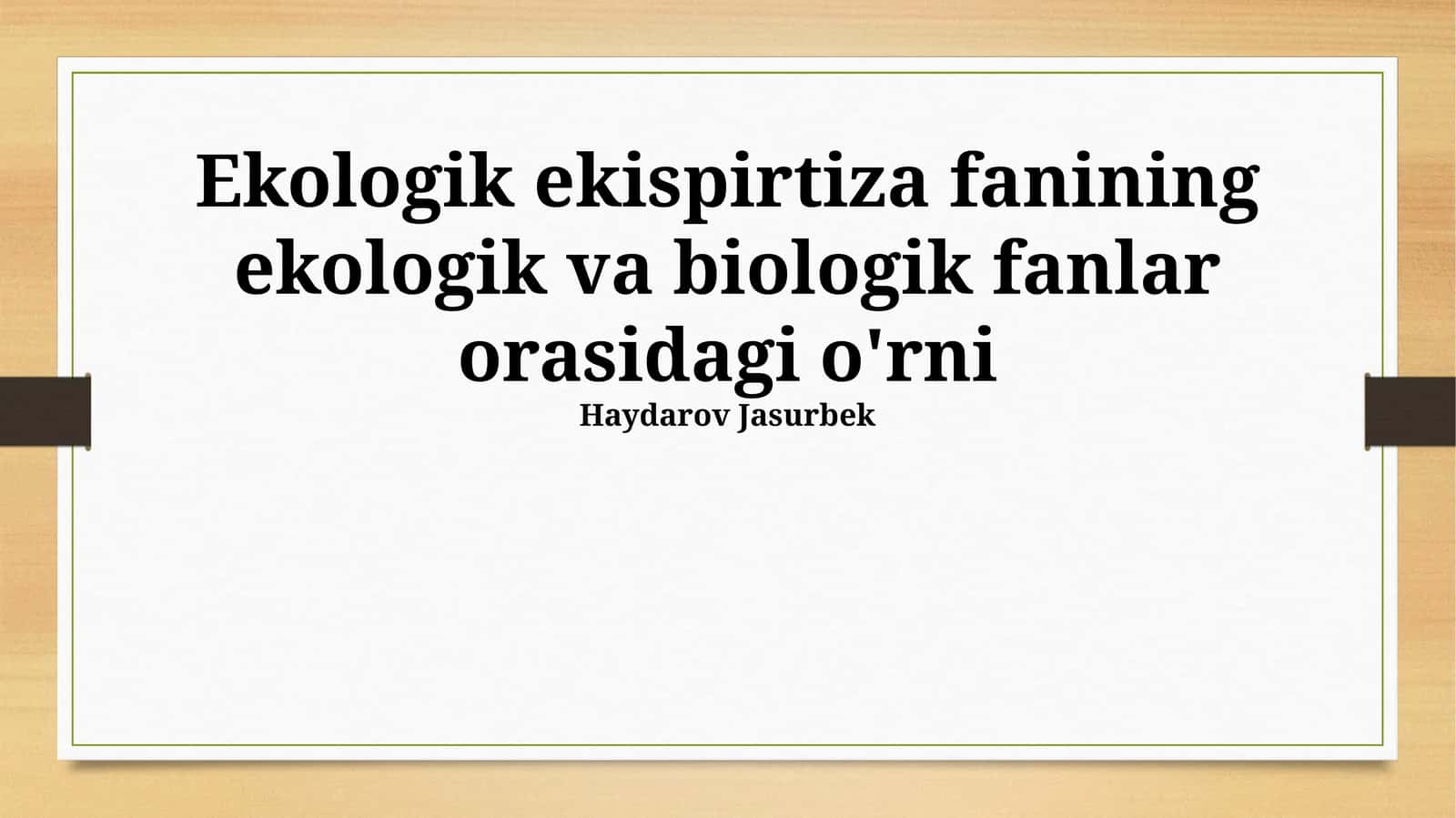 Ekologik ekspertiza