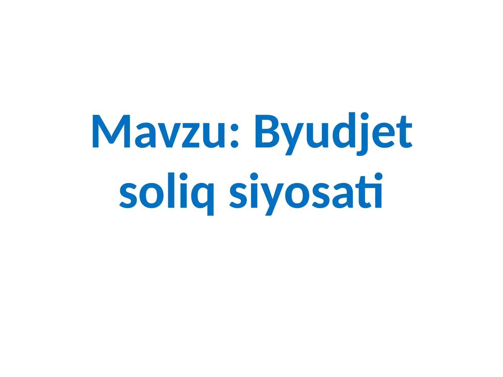 Byudjet-soliqsiyosati