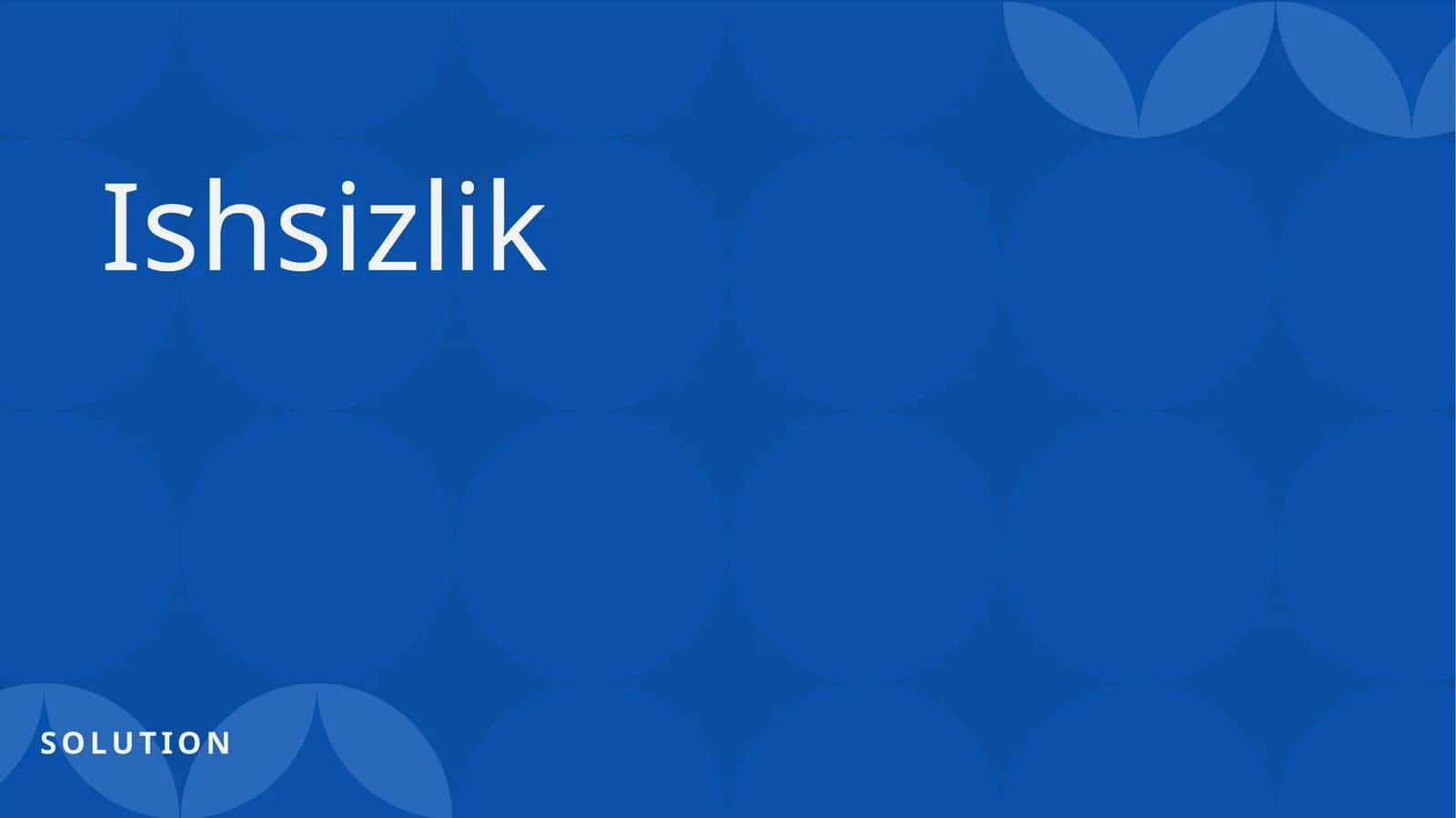 Ishsizlik. Bandlikni ta'minlash