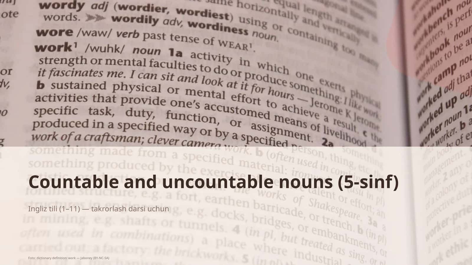 Countable and uncountable nouns (5-sinf)