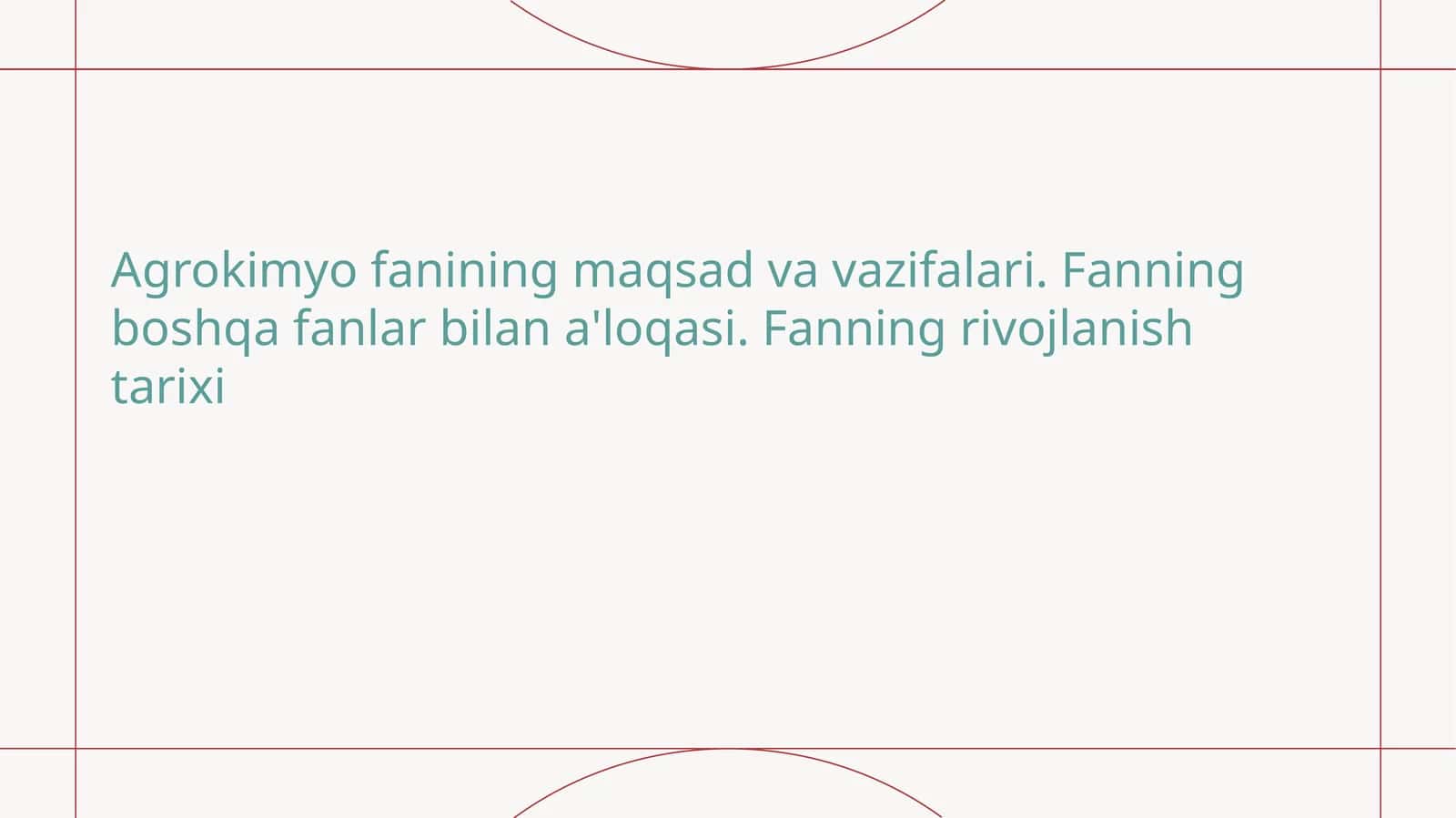 Qishloq kimyosining maqsad va vazifalari