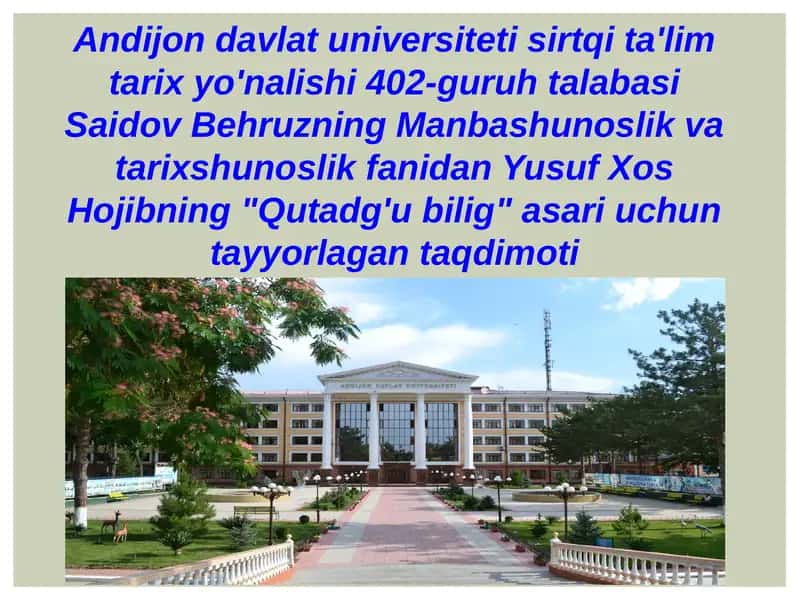 "Qutadg'u bilig" asari
