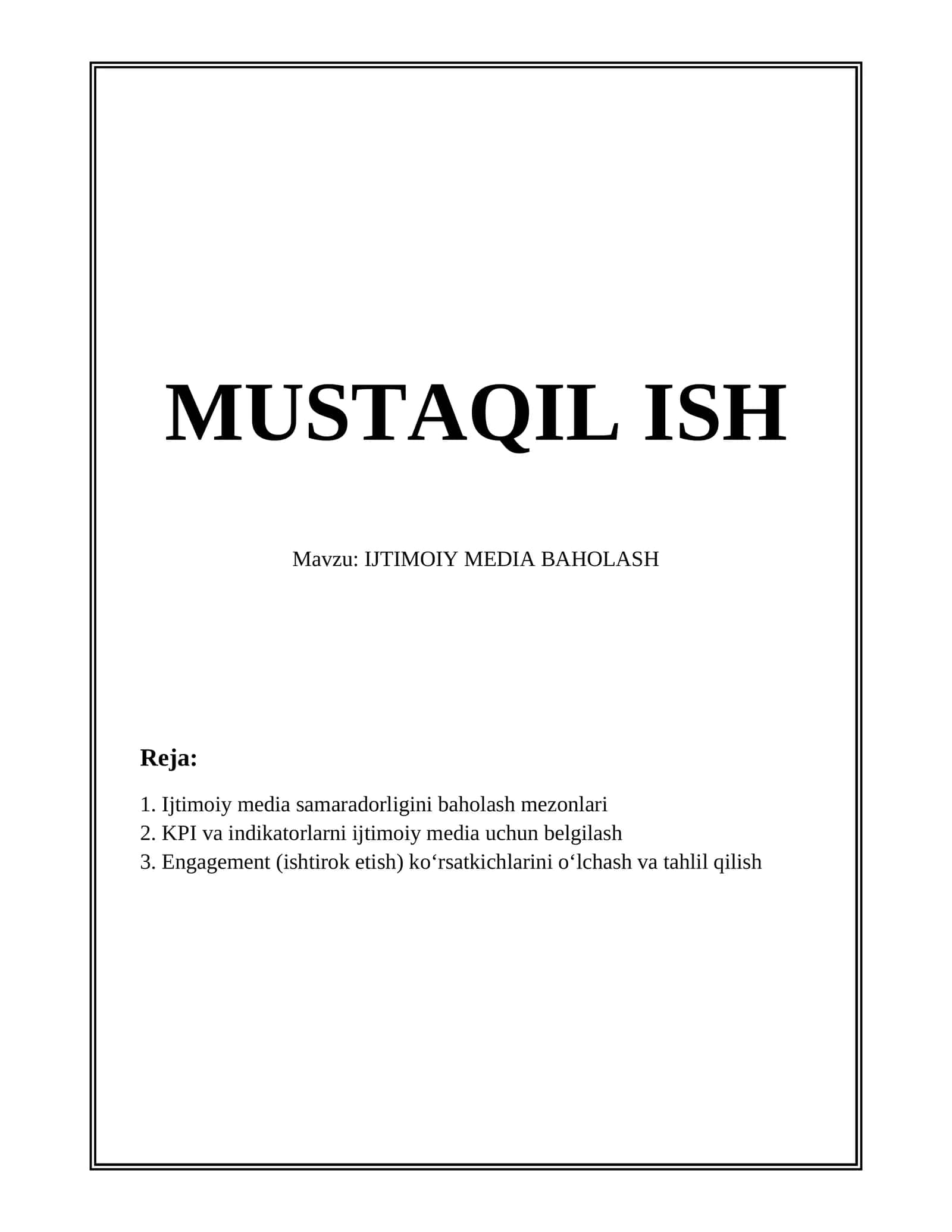 IJTIMOIY MEDIA BAHOLASH