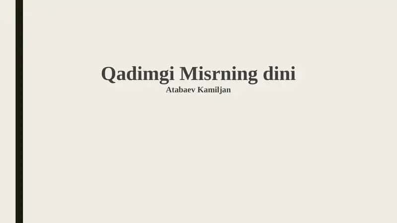 Qadimgi Misrning dini