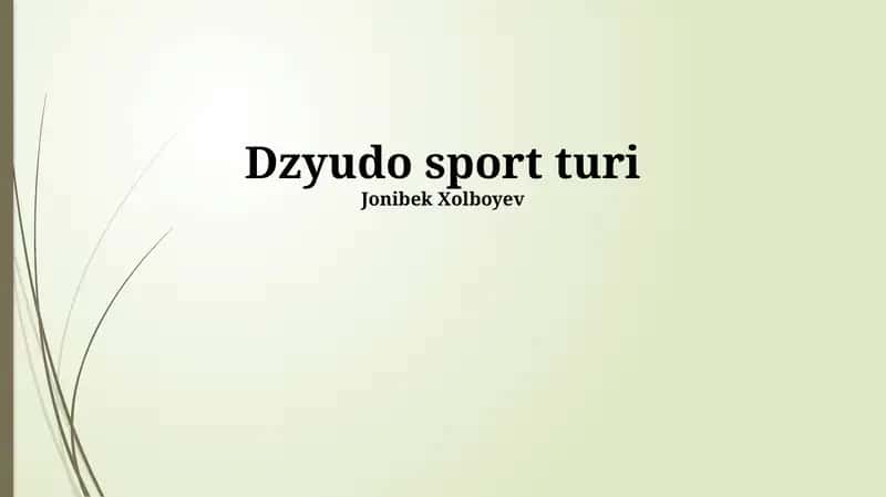 Dzyudo sport turi