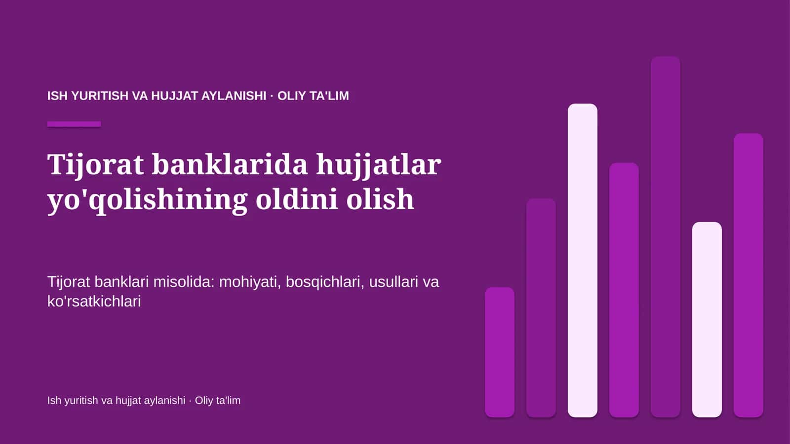 tijorat banklarida hujjatlar yo'qolishining oldini olish 5715