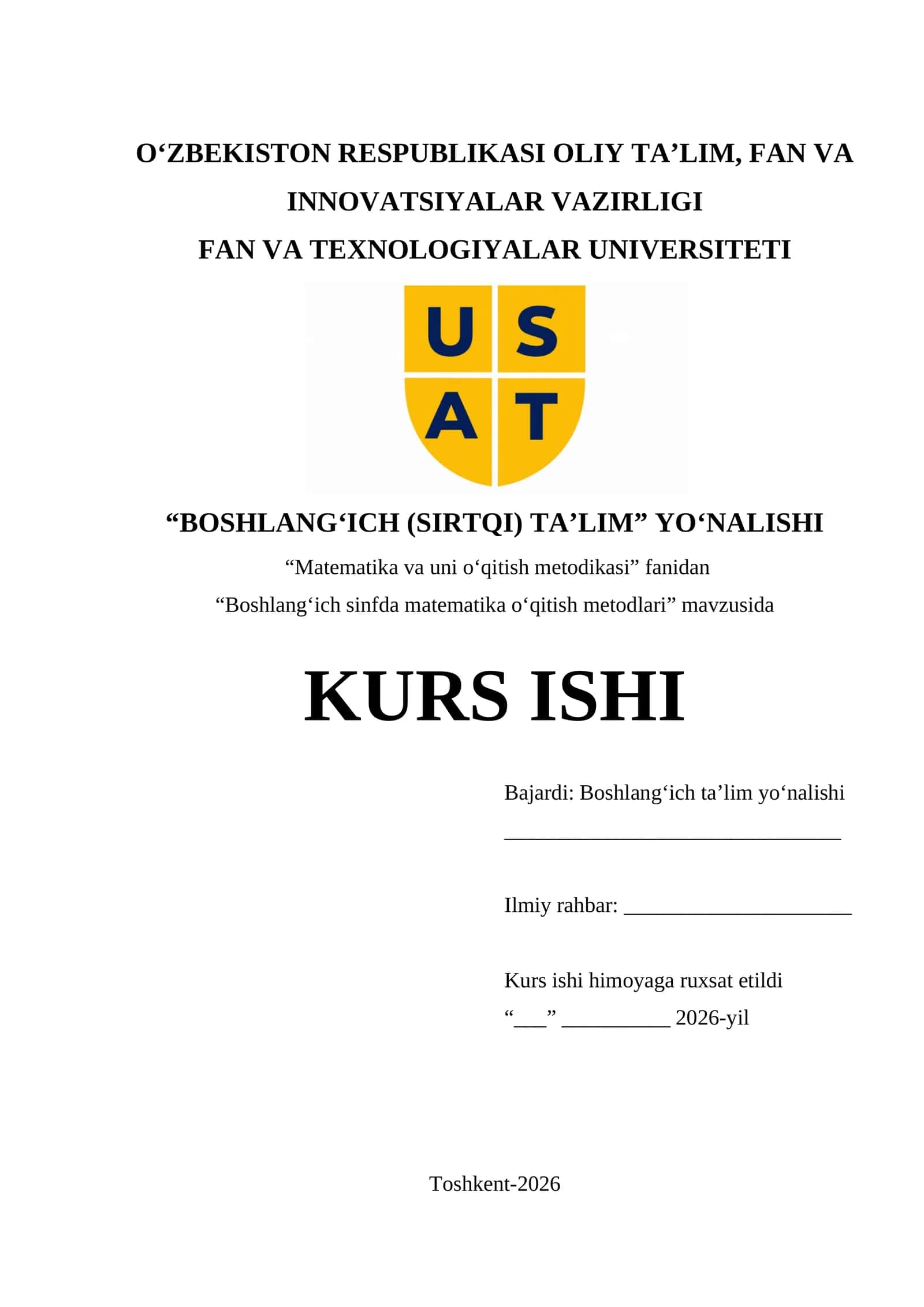 Boshlang‘ich sinfda matematika o‘qitish metodlari