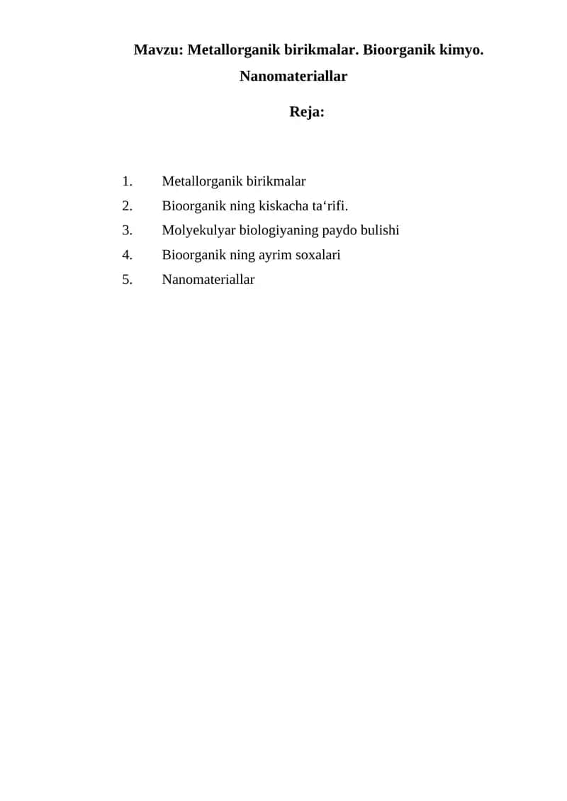 Metallorganik birikmalar