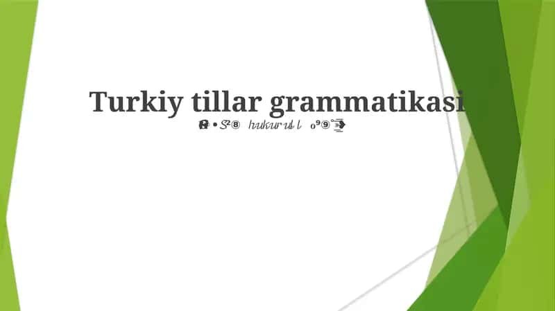Turkiy tillar grammatikasi