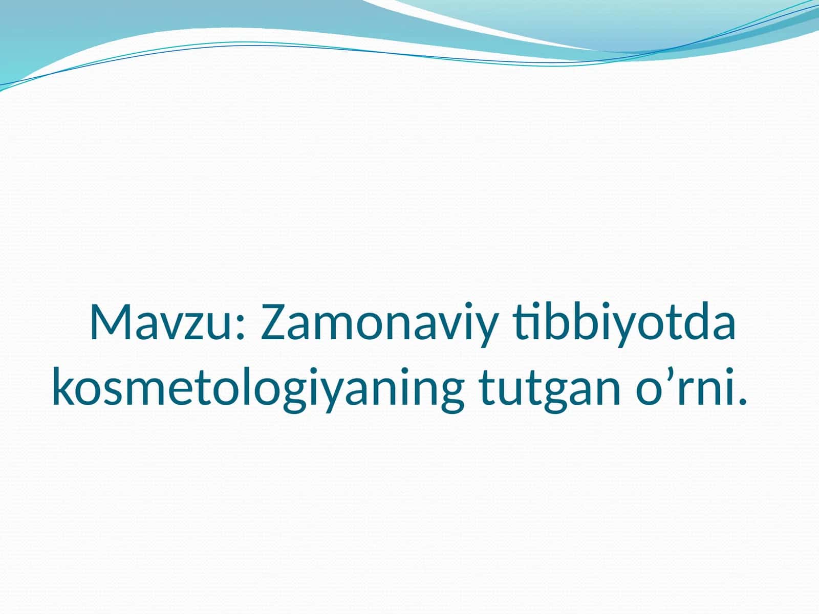 Zamonaviy tibbiyotda kosmetologiya