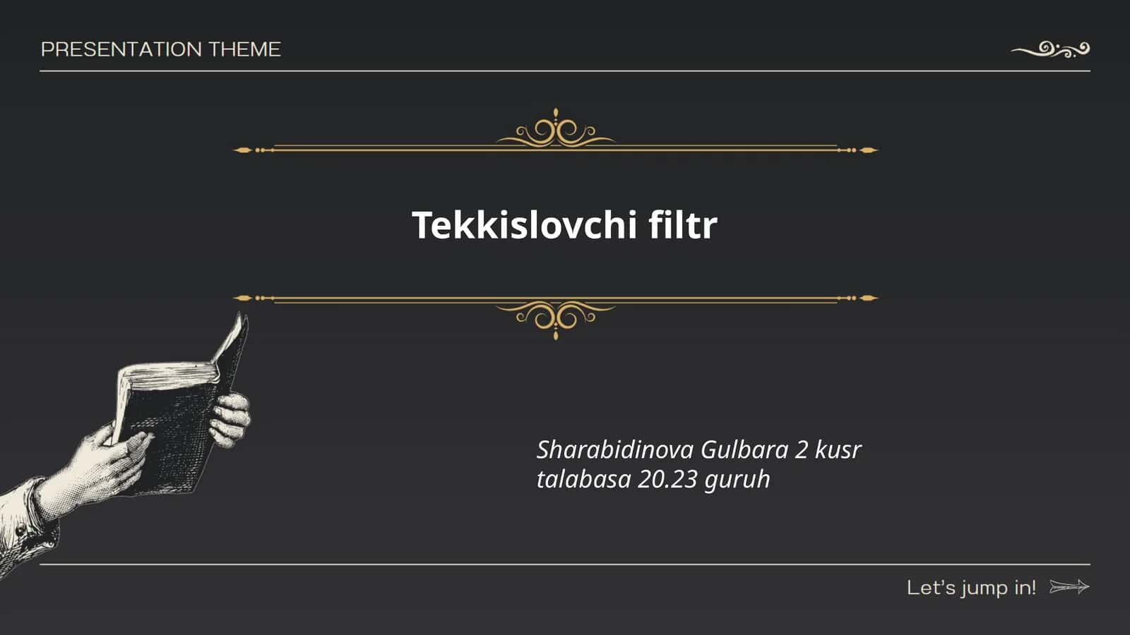 Tekkislovchi filtr