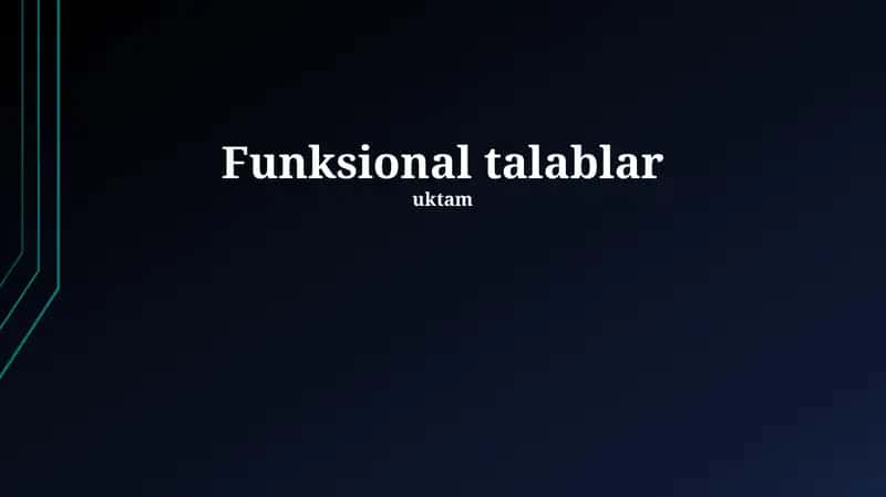 Funksional talablar