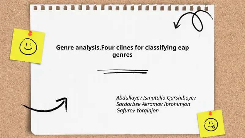 Genre analysis.Four clines for classifying eap genres