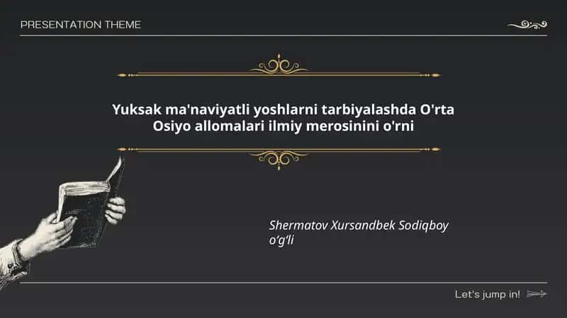 O'rta Osiyo allomalari ilmiy merosining yuksak ma'naviyatli yoshlarni tarbiyalashdagi umumiy nazariy asoslari