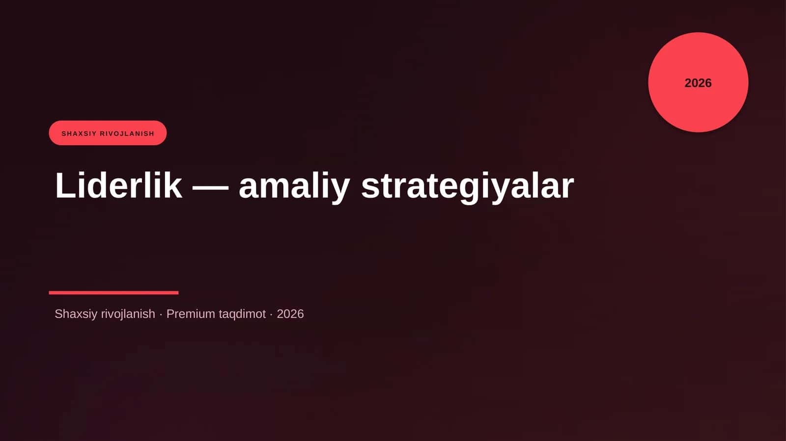 Liderlik — amaliy strategiyalar