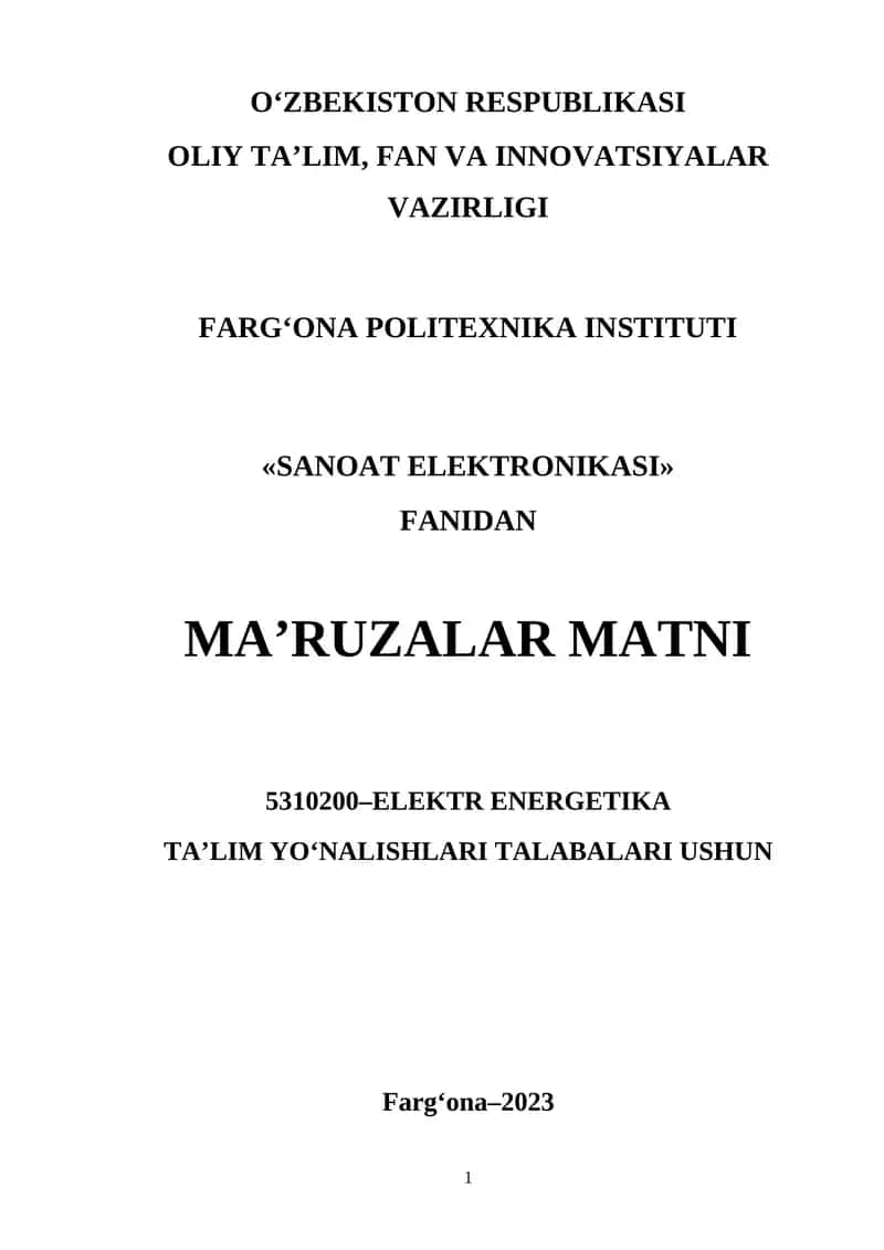 SANOAT ELEKTRONIKASI