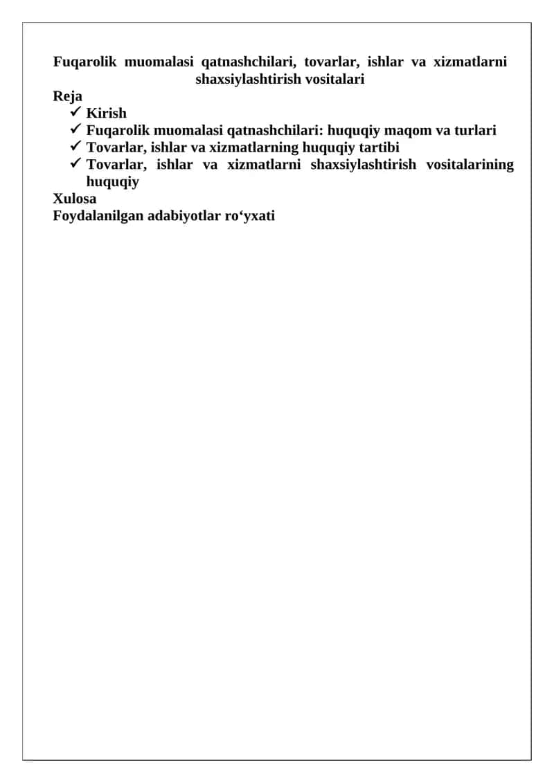Fuqarolik muomalasi qatnashchilari