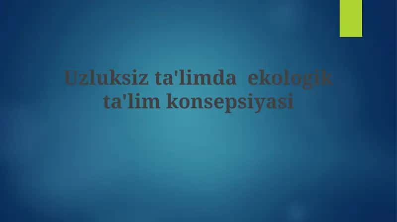 Ekologik Ta'lim