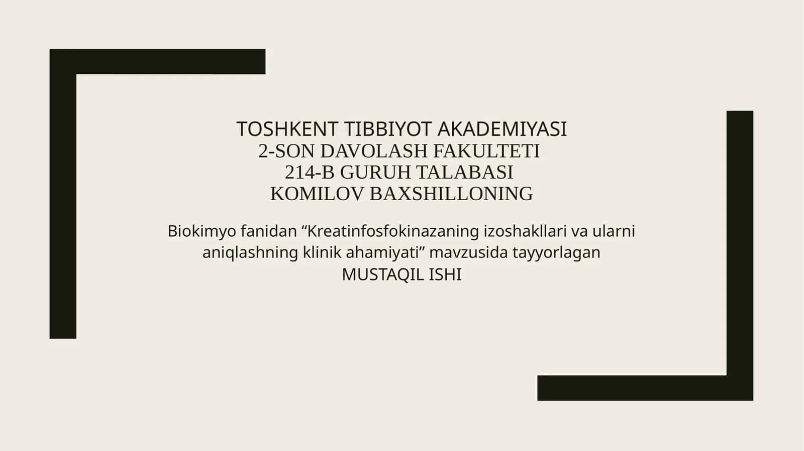 Kreatinfosfokinazaning izoshakllari va ularni aniqlashning klinik ahamiyati