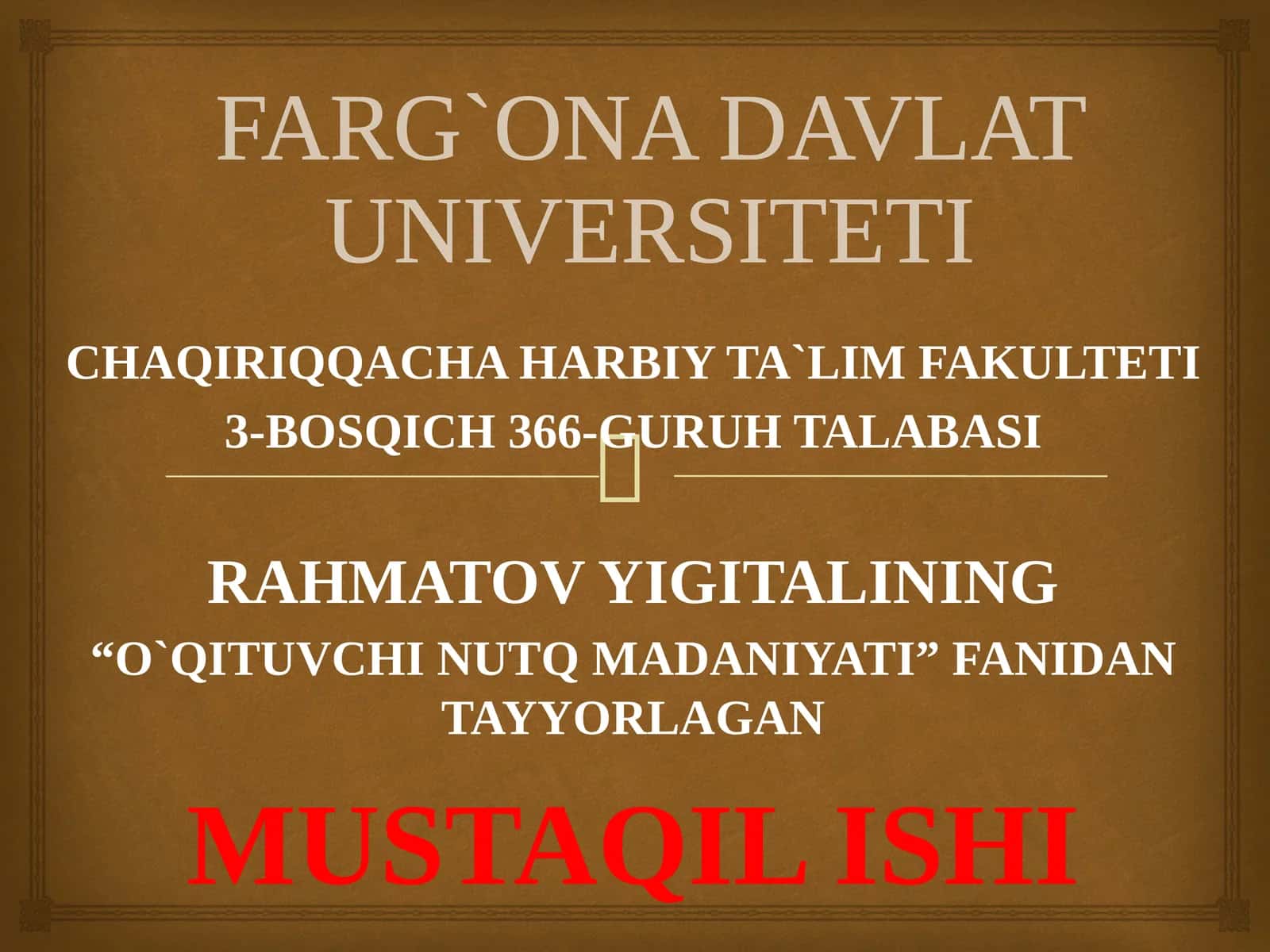 O`QITUVCHI NUTQ MADANIYATI