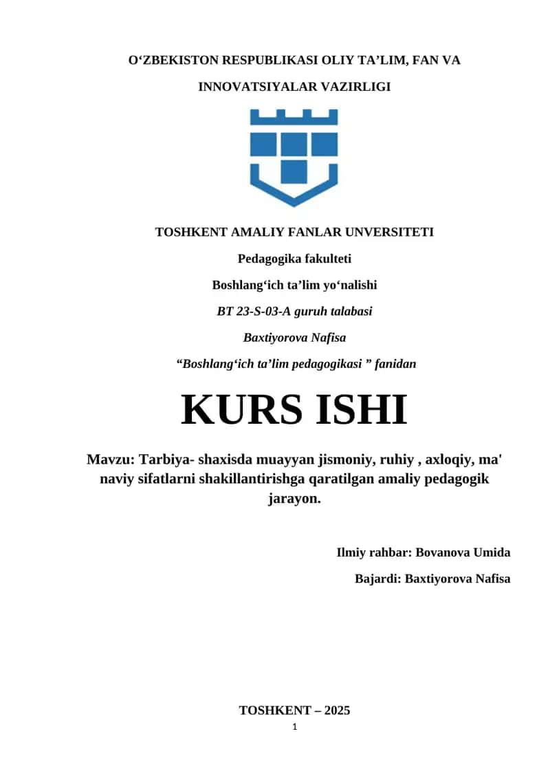 Boshlangʻich taʼlim pedagogikasi