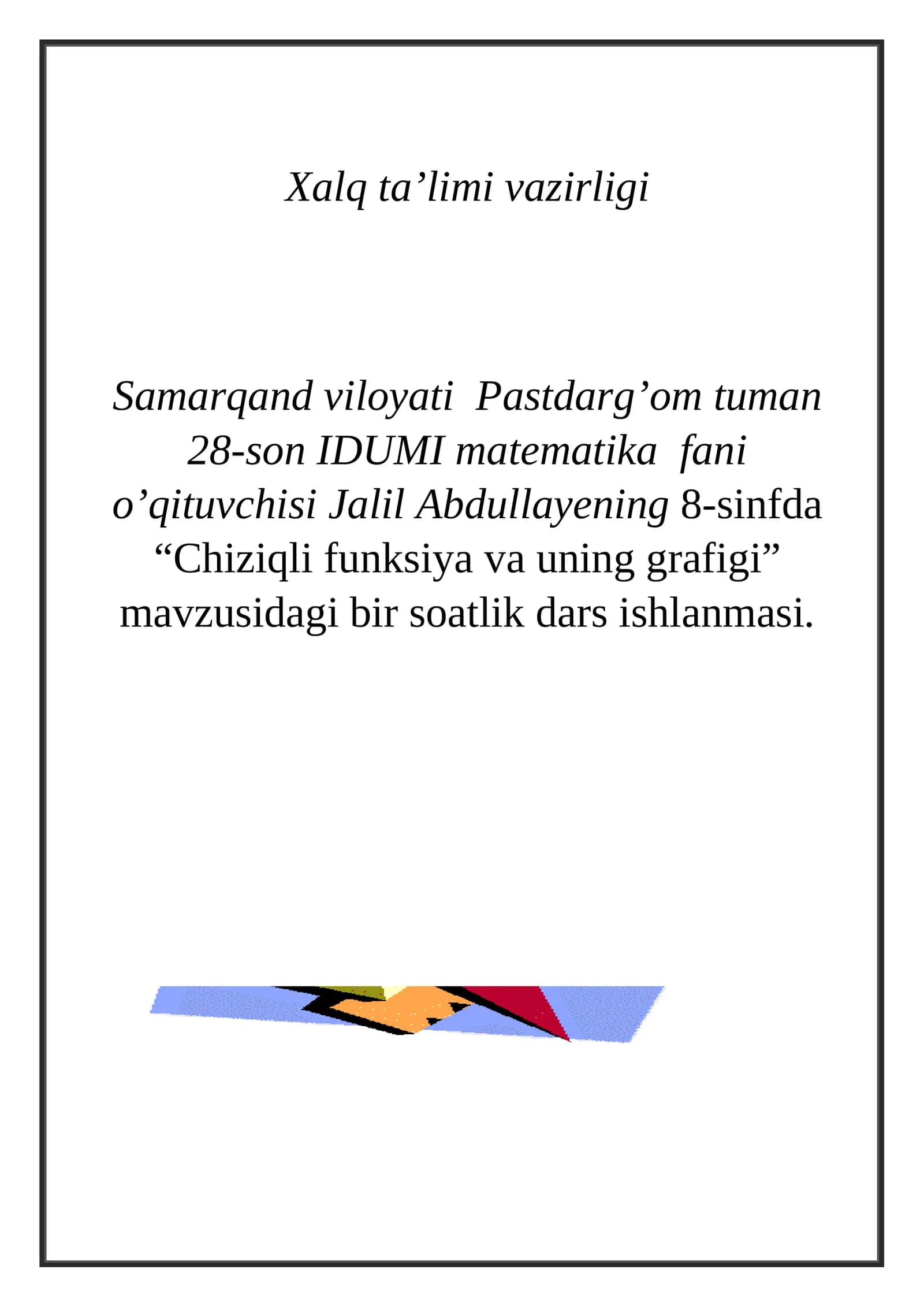 Chiziqli funksiya va uning grafigi