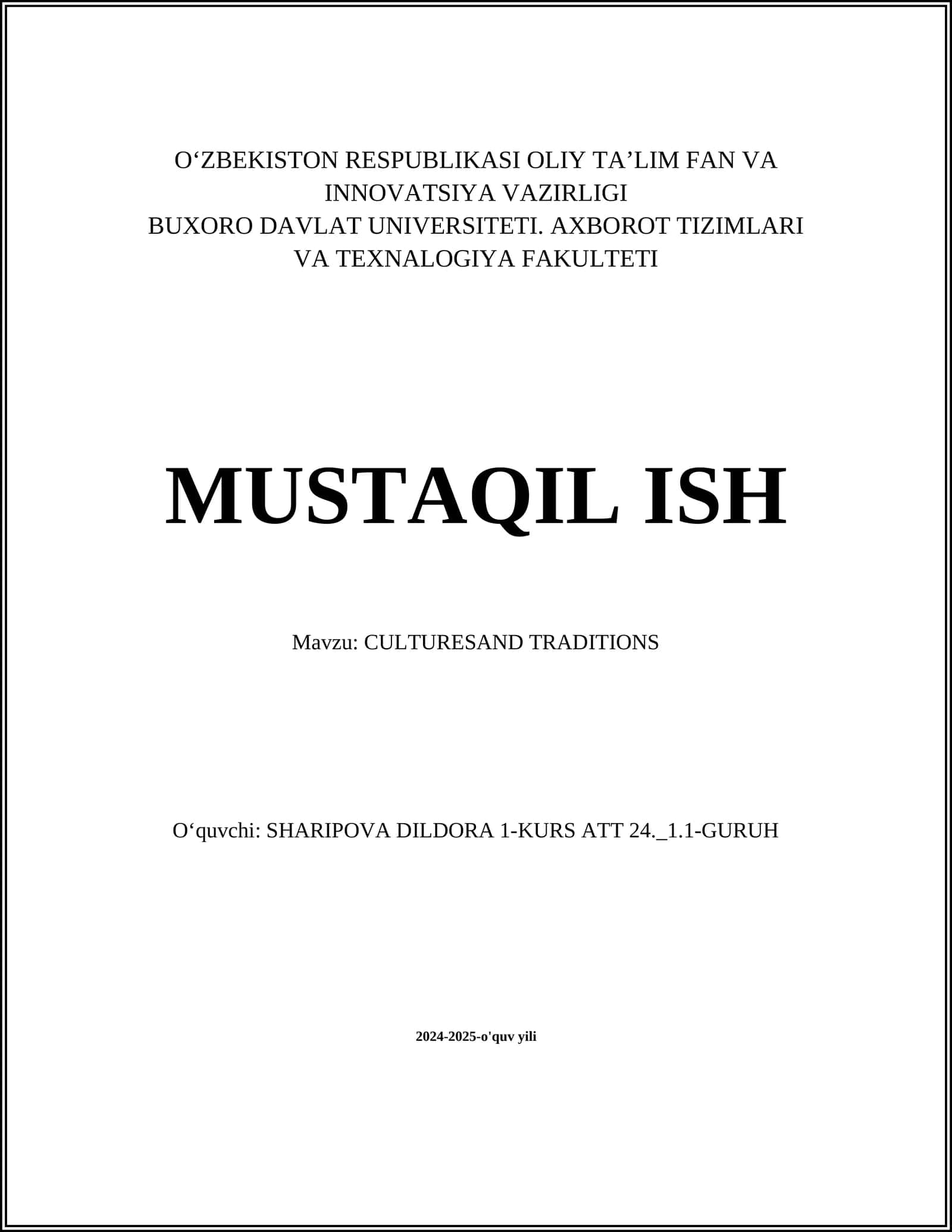Traditional Music and Dance