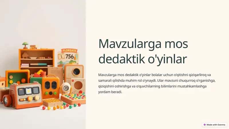 Dedaktik o'yinlar