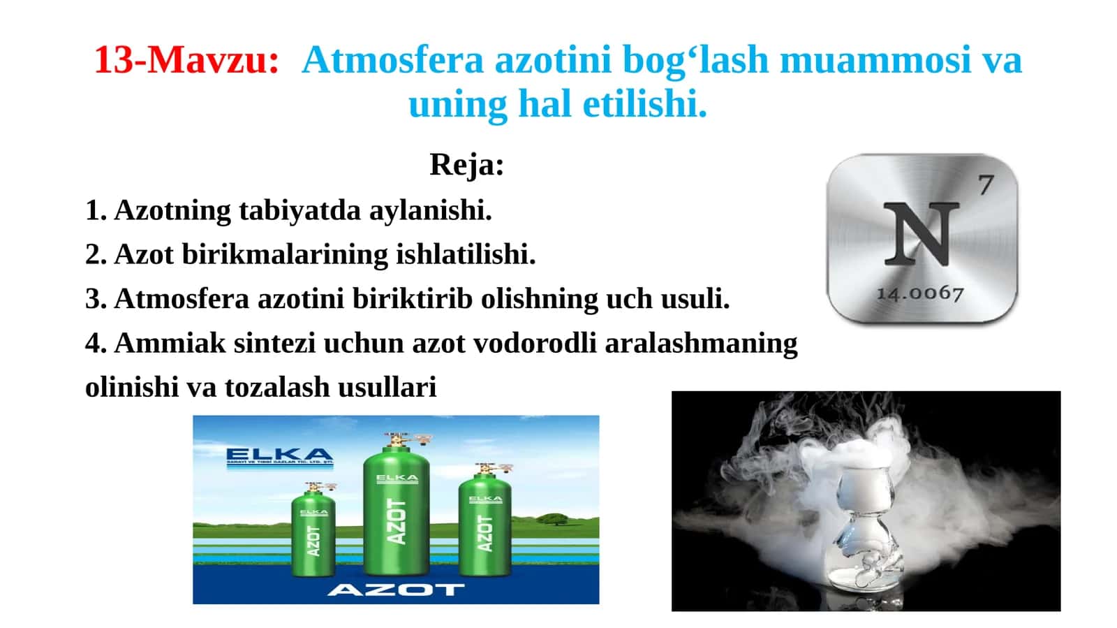 Atmosfera azotinibog‘lash muammosi va uning hal etilishi