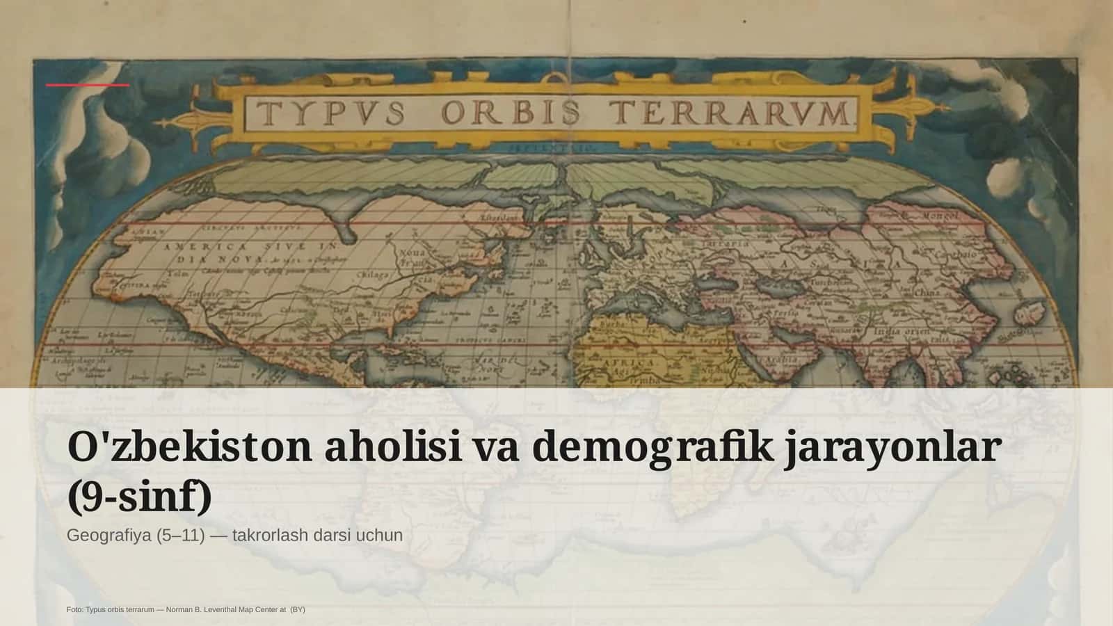 O'zbekiston aholisi va demografik jarayonlar (9-sinf)
