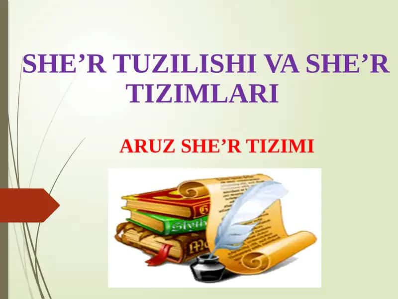 SHE’R TUZILISHI VA SHE’R TIZIMLARI