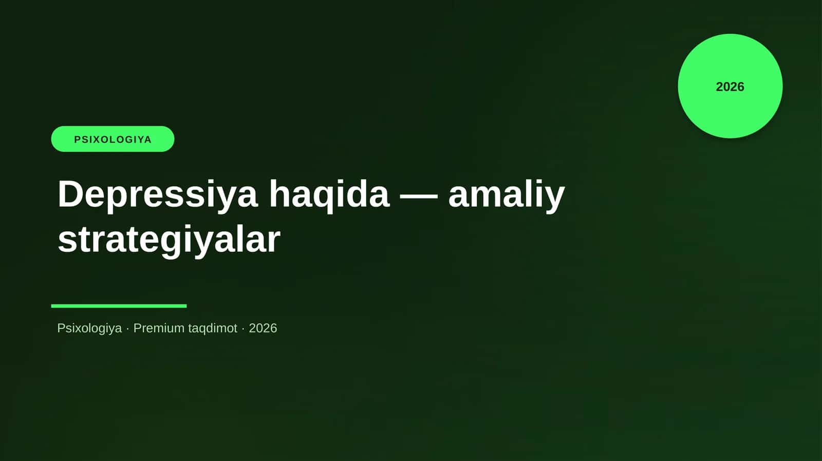 Depressiya haqida — amaliy strategiyalar