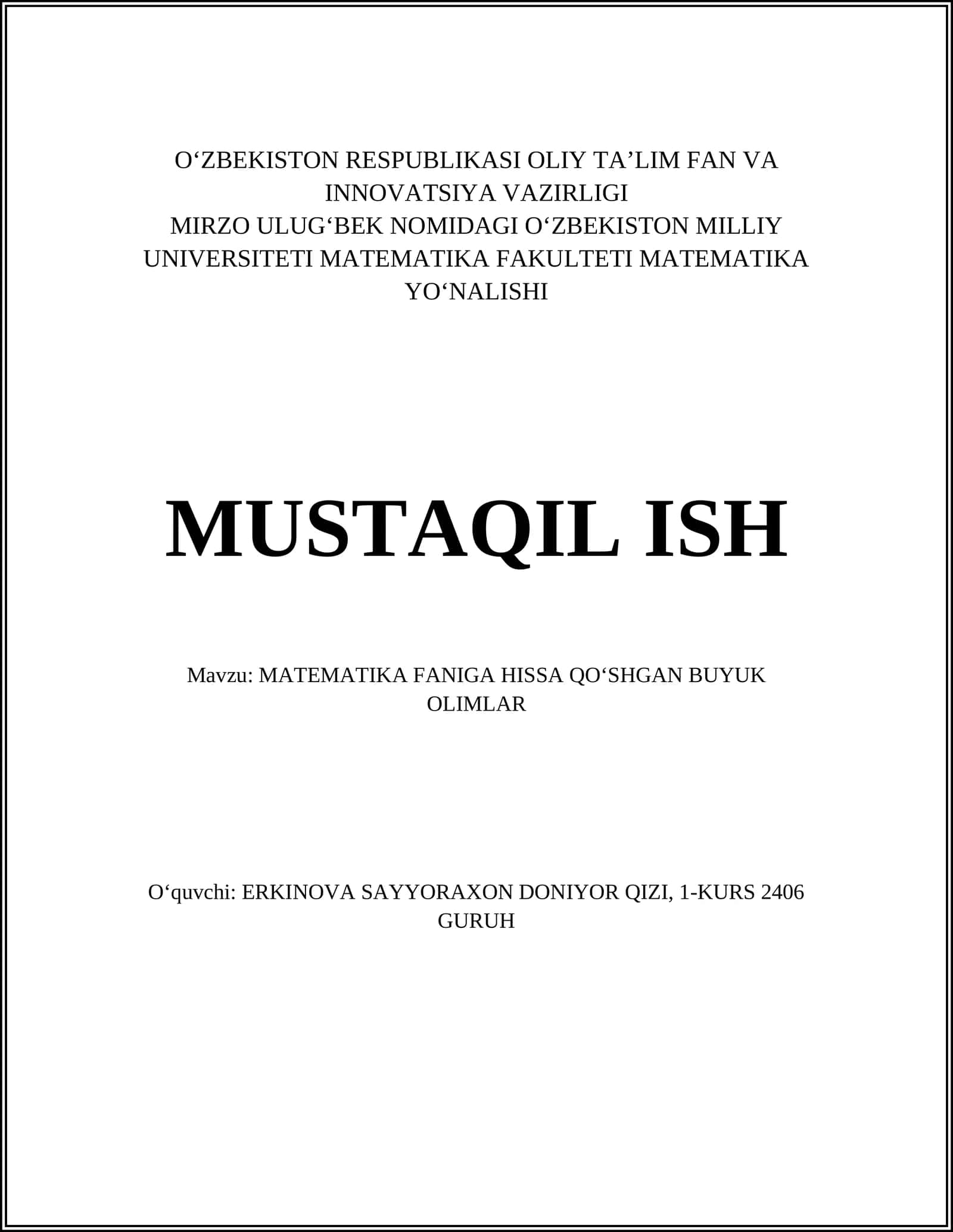 ARXIMED, MUAMMOSI, HISOB