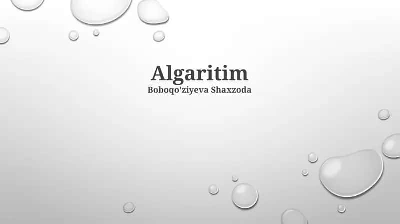 Algaritim
