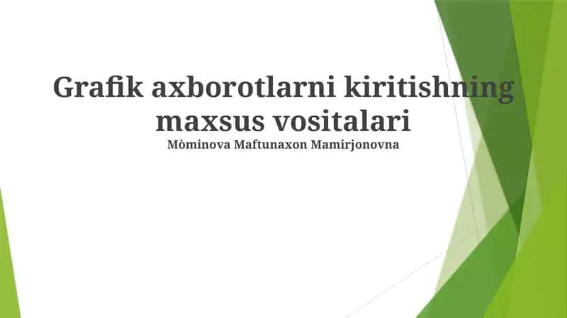 Grafik axborotlarni kiritishning maxsus vositalari