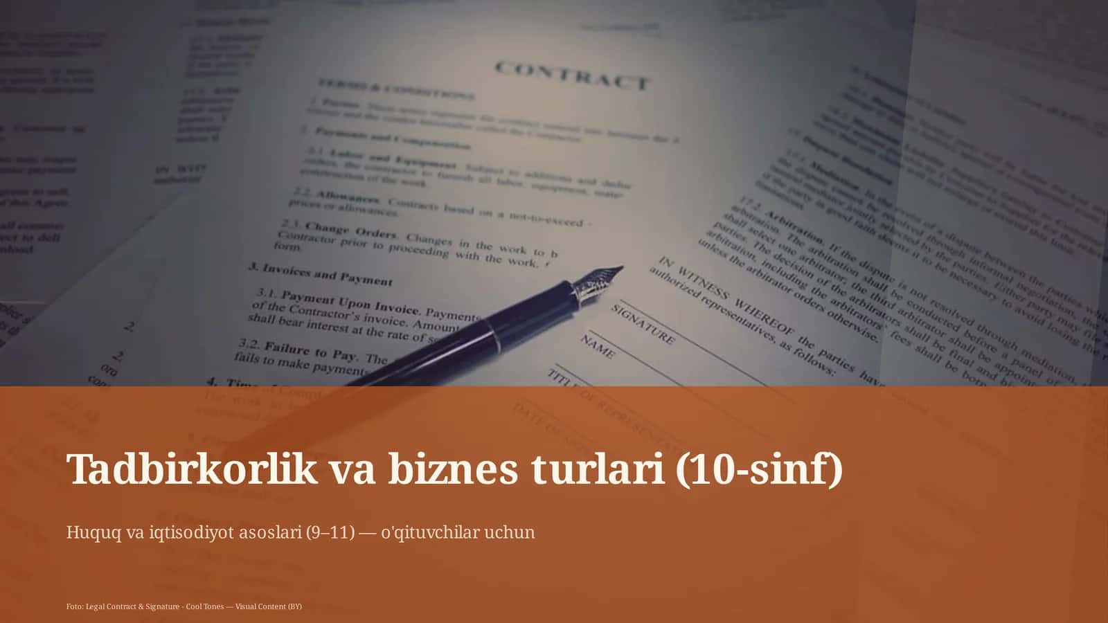 Tadbirkorlik va biznes turlari (10-sinf)