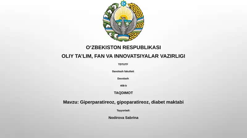 Giperparatireoz, gipoparatireoz, diabet maktabi