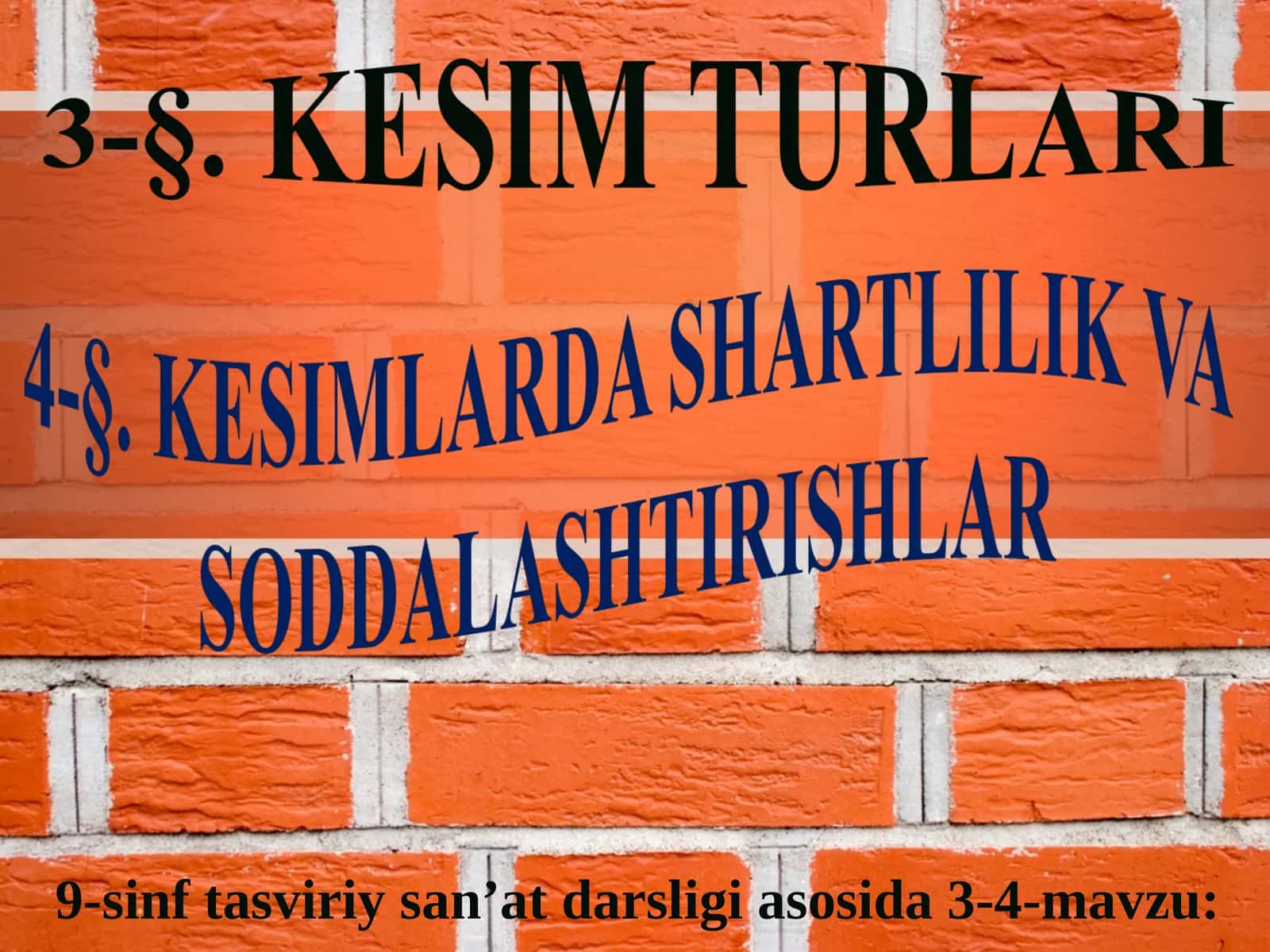 9-sinf tasviriy san’at darsligi