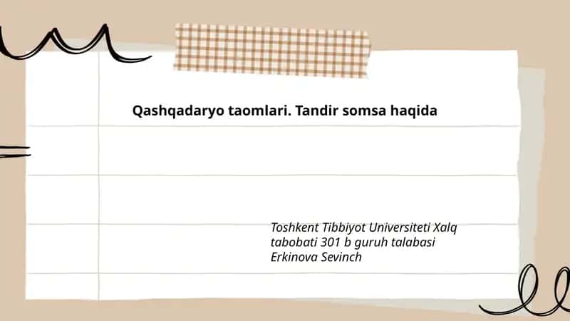 Qashqadaryo taomlari. Tandir somsa haqida