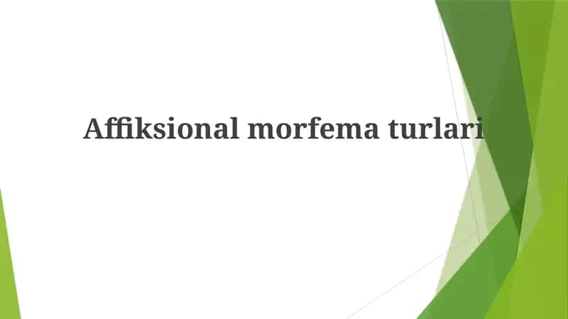 Affiksionalmorfematurlari