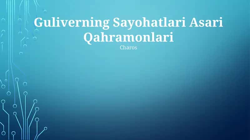 Guliverning Sayohatlari Asari Qahramonlari
