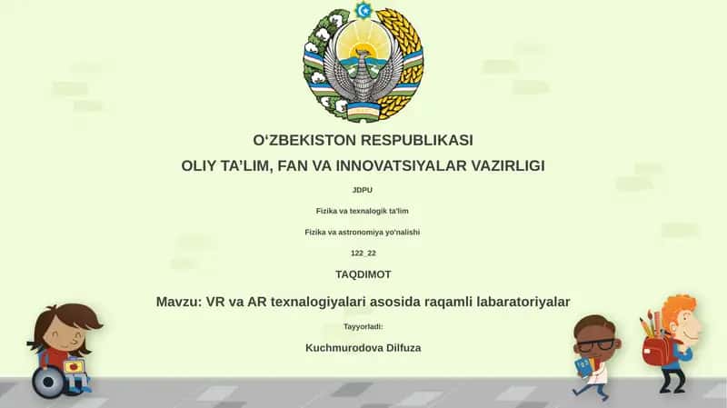 VR va AR texnalogiyalari asosida raqamli labaratoriyalar