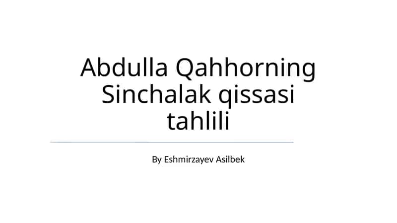 Sinchalak qissasi